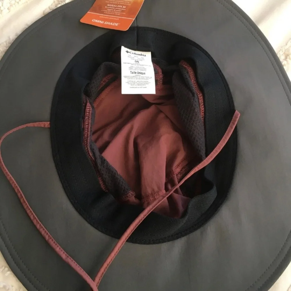 Columbia Men's Burgundy Outdoor Sun Hat with Gray Mesh